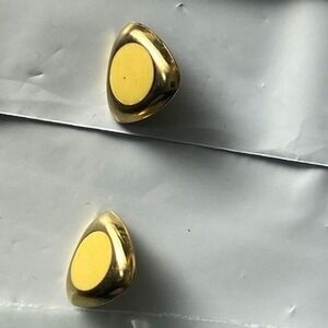 Teardrop Earrings Gold Tone Yellow Stone Gemstone Accent